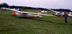 Unsere Ka 6 von Schleicher, ein unkomplizierter Thermikflieger -leider verkauft